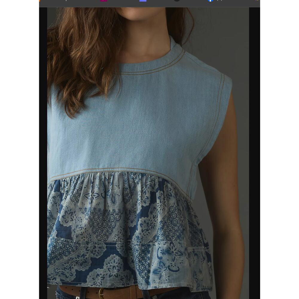 Anthropologie Pilcro Sleeveless Twofer Top - New XL - Picture 3 of 5